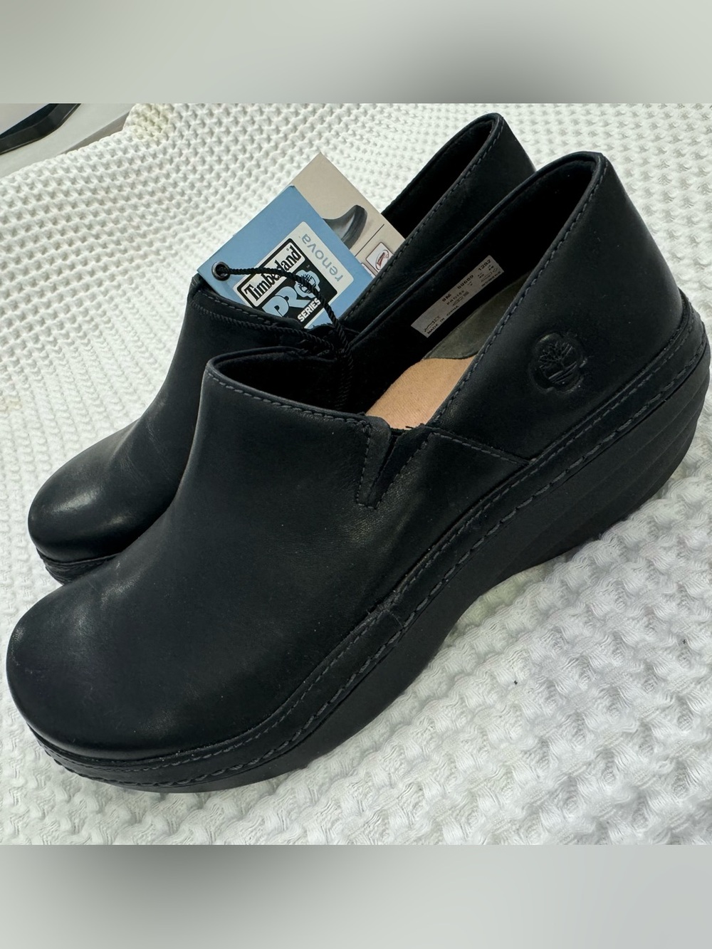 NWT Timberland PRO Renova Black Leather Slip on ANTI-SLIP Clogs MSRP $148 Size 9 - Picture 7 of 9